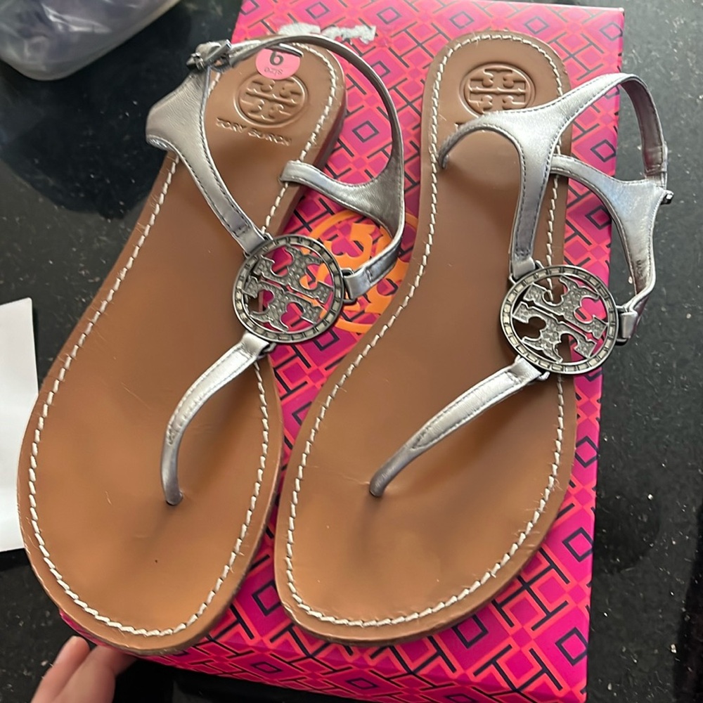 Tory Burch sandals silver size 9